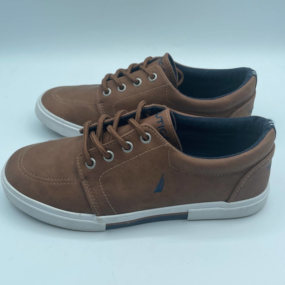 Nautica Big Kids Berrian Moc Toe Sneakers Brown Size 3 - Picture 2 of 5